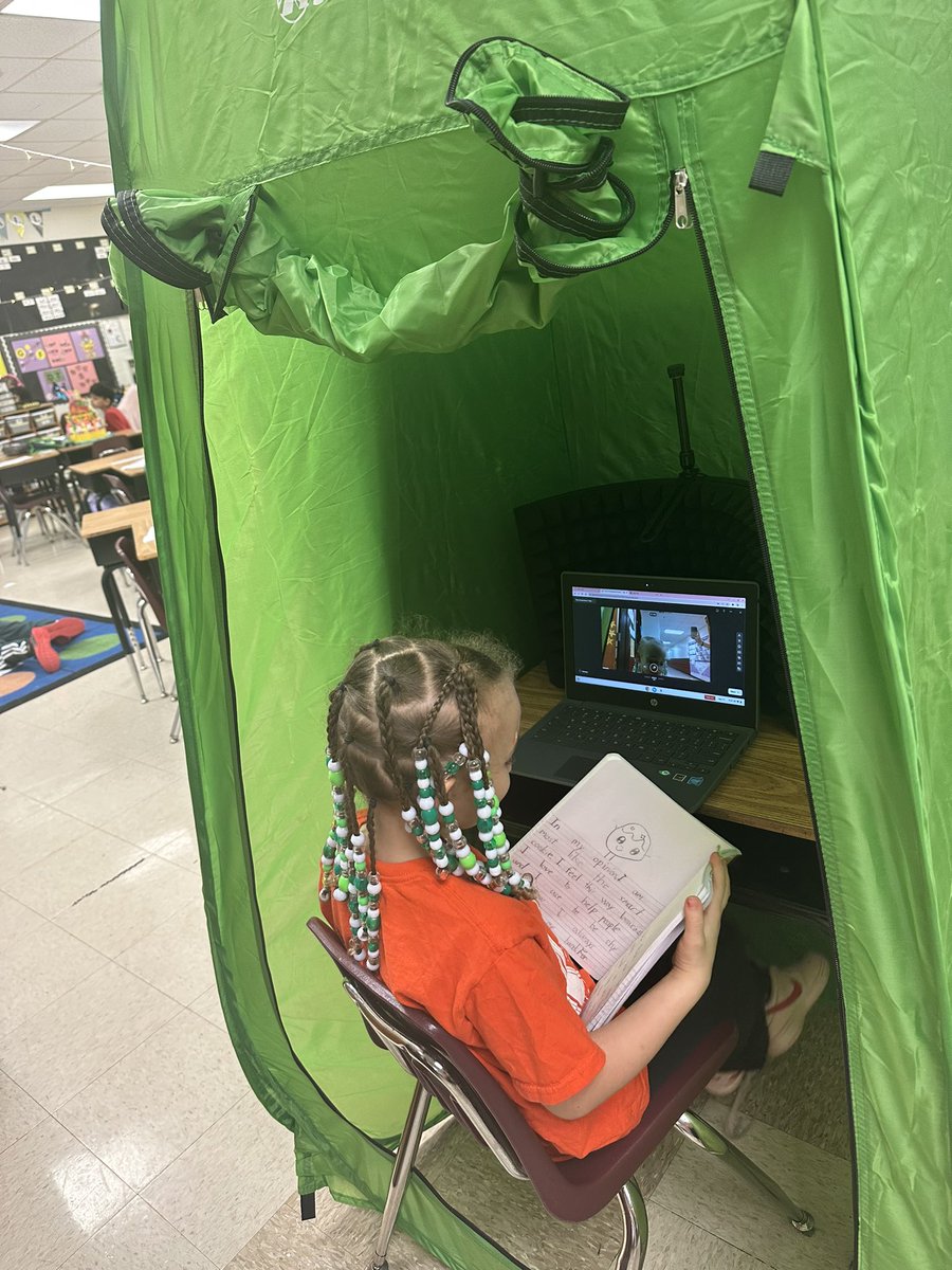 Thank you <a href="/CobbEMCEdu/">Cobb EMC Education</a> for our grant! Putting our recording booths and pop up tents to use. After reading three texts from Jory John, scholars wrote an opinion piece about the fictional character that they most relate to and why. <a href="/CarmelESColts/">CarmelElementary</a> <a href="/CherokeeSchools/">Cherokee Co. Schools</a>