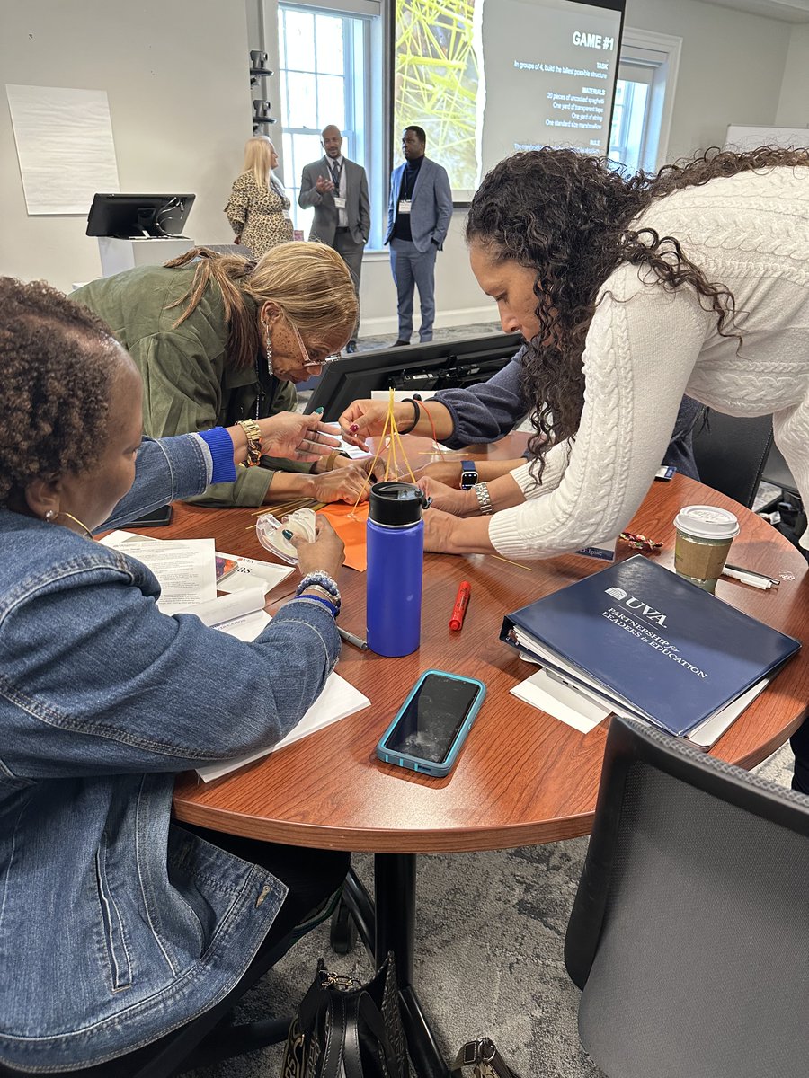 UVA_PLE's tweet photo. This may look like the dreaded spaghetti structure challenge but district leaders are doing something more. They are grappling with the intricate components of #strategy and #teamwork in practice, using #play to change the game in school districts across the country. @TonyaKales https://t.co/DY3wjUsn5s
