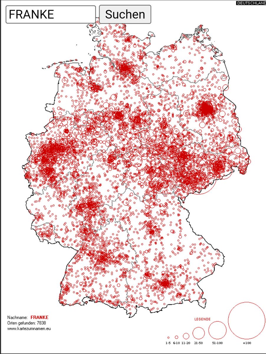 #NACHNAME interessant dass es so viele “Franke“ in Deutschland gibt 😯