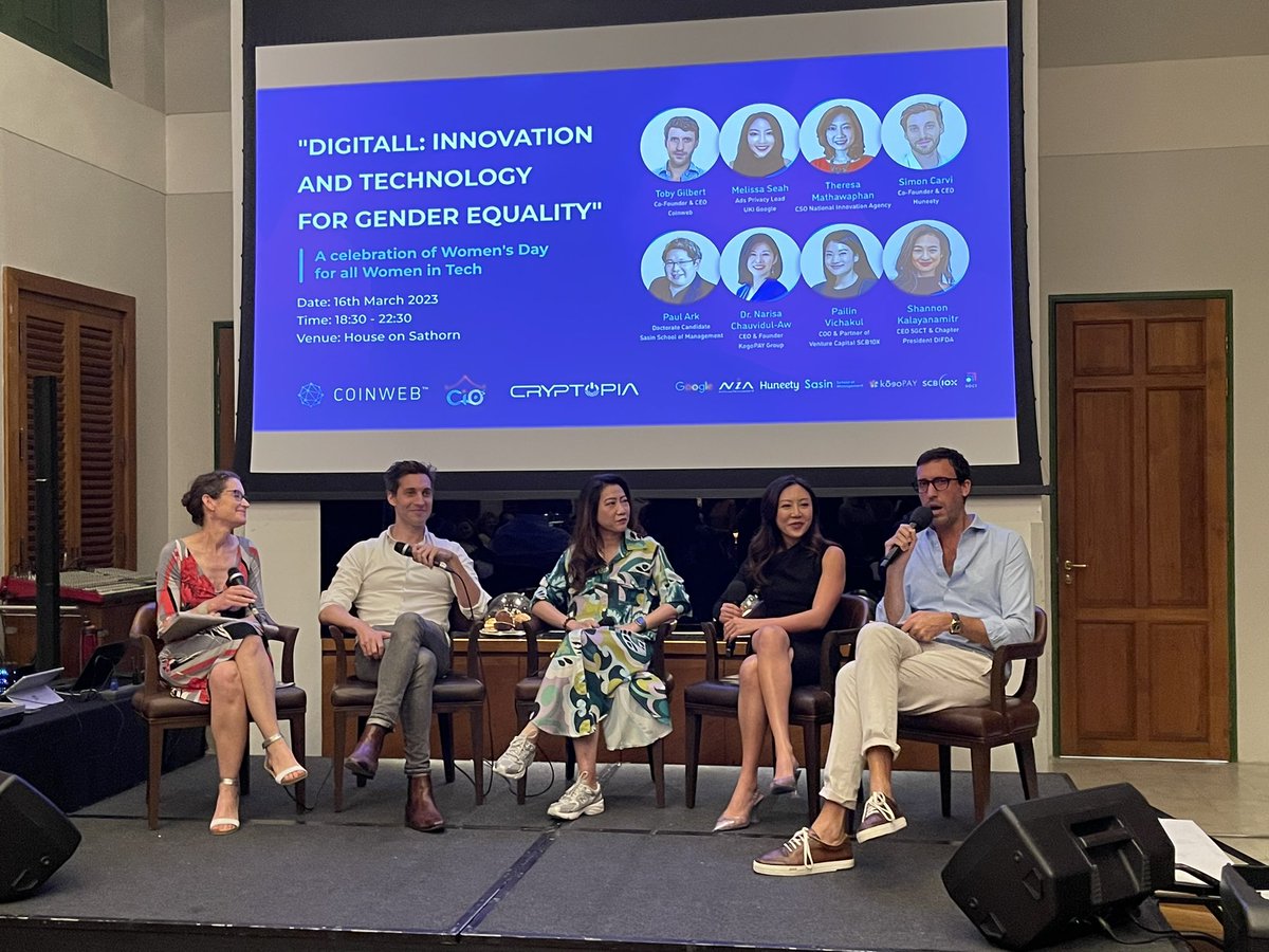 pichapen's tweet photo. It was a great pleasure for @CryptopiaOFCL to co-host last night’s event with @CoinwebOfficial and #TCIOA on the topic of #digiALL : Innovation and Technology for Gender Equality
Equality = more successes to business !
#womenintech https://t.co/5ALiaMpCVX