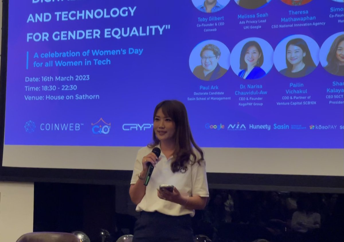 pichapen's tweet photo. It was a great pleasure for @CryptopiaOFCL to co-host last night’s event with @CoinwebOfficial and #TCIOA on the topic of #digiALL : Innovation and Technology for Gender Equality
Equality = more successes to business !
#womenintech https://t.co/5ALiaMpCVX