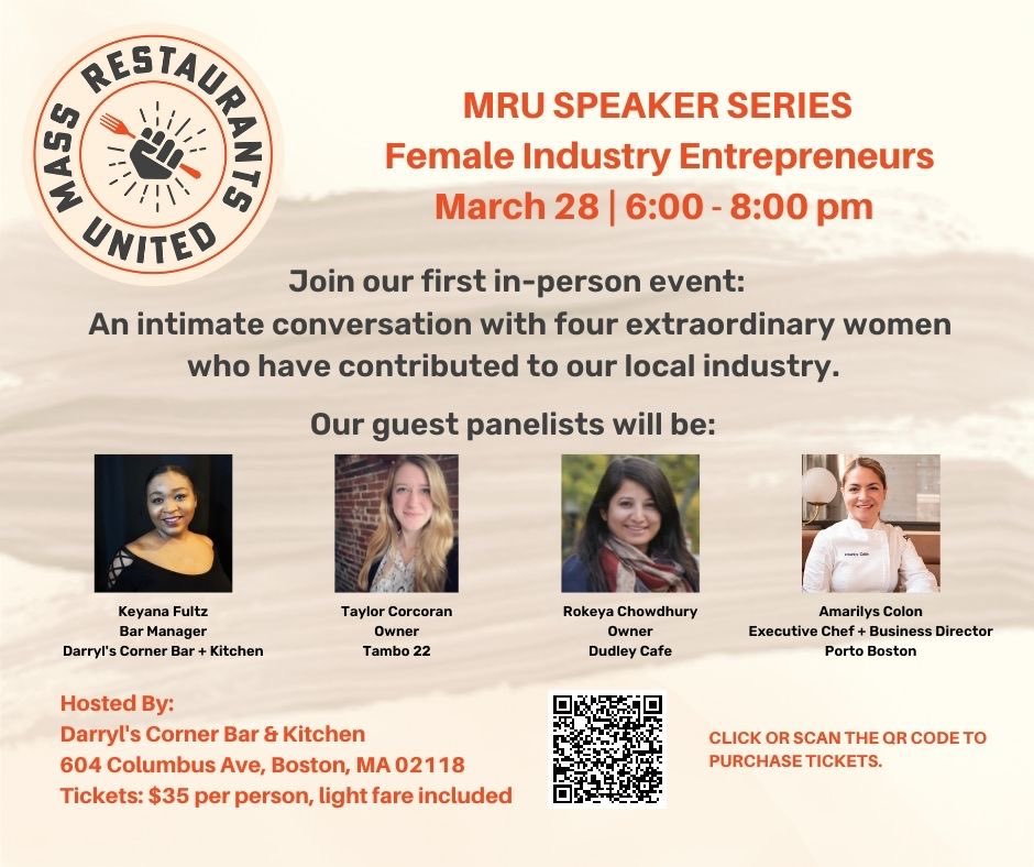 As we continue to represent and support local, independent food businesses, hearing from our women entrepreneurs is crucial. Join us for our first in-person event as part of the MRU Speaker Series: eventbrite.com/e/speaker-seri…