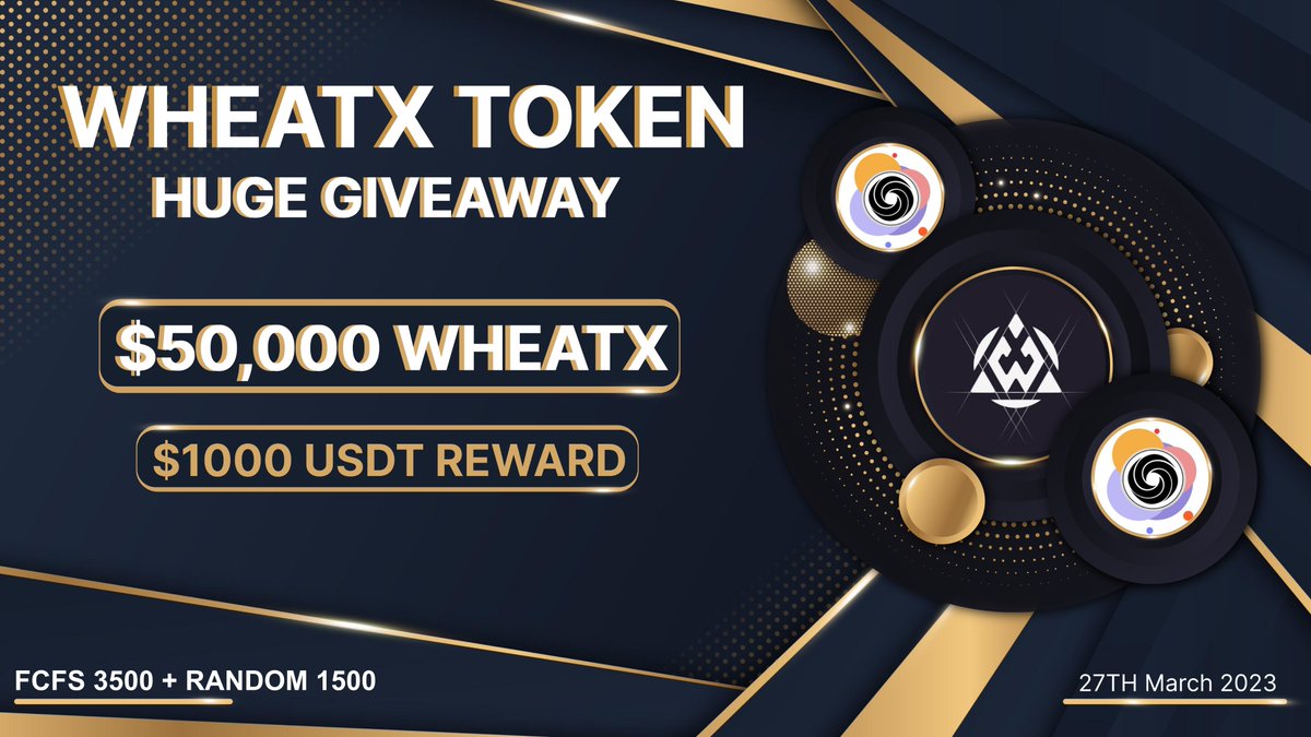 🎉Web3 Protocol X Wheatx Huge Giveaway

 🏆Prize Pool:- $50,000 $WTX (FCFS) + $1000 USDT

To Enter:- 
✔️Follow  <a href="/Web3_Protocol/">Web3 Protocol</a> &amp; @wheatx_token
✔️Like and RT 3 friends
✔️ Fill form :- giv.gg/wheatx

#Airdrop #Giveaway #Giveaways #Airdrops #wheatx