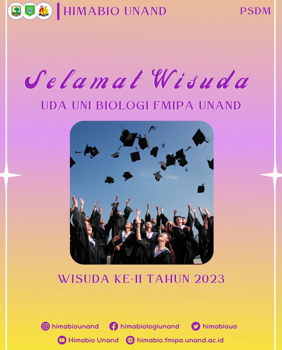 HimabioUA's tweet photo. [SELAMAT WISUDA]

Keluarga besar HIMABIO FMIPA UNAND mengucapkan Selamat Wisuda kepada seluruh Uda-Uni Biologi yang Wisuda II tahun 2023

Semoga ilmu yang didapatkan berkah dan dapat bermanfaat untuk kedepannya

info selengkapnya: https://t.co/jLl7DpshYJ https://t.co/hK0lhmX5g9
