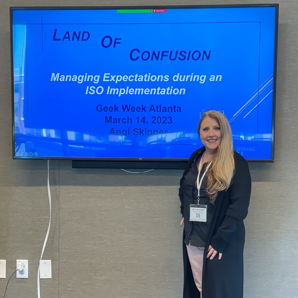 needling_world's tweet image. We&apos;re so proud of our very own Angi Ebert for her talk on managing expectations during an ISO implementation at Geek Week 2023 in Atlanta this week! #GeekWeek