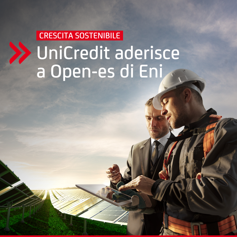 UniCredit_IT's tweet photo. #OurFuture: Annunciamo oggi una nuova partnership con @Eni, aderendo a #Openes, un'iniziativa di sistema che mira a incrementare la collaborazione tra imprese, supportandole nella misurazione e nel miglioramento delle proprie performance #ESG. 🍀