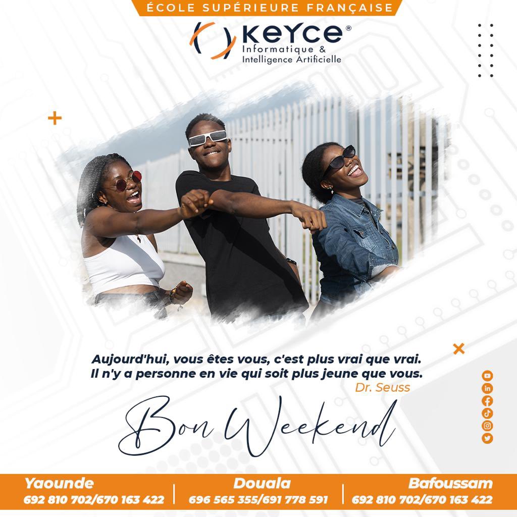 KeyceCameroun's tweet photo. « Aujourd’hui, vous êtes vous, c’est plus vrai que vrai. Il n’y a personne en vie qui soit plus jeune que vous ». Dr Seuss

Alors les jeunes profitez à fond de votre week-end 🔥💥

#bonweekend #bonweekendatous #weekend #weekendvibes #keyceinformatiquecameroun #keyceinformatique https://t.co/I8NtcZLU5d