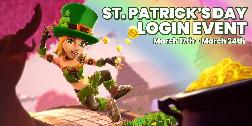 Chromatic_Games's tweet photo. Feelin Lucky? Log in to #DDA anytime between March 17th to the 24th and get a free cosmetic! 🍀 https://t.co/48ysZ1R7ZF