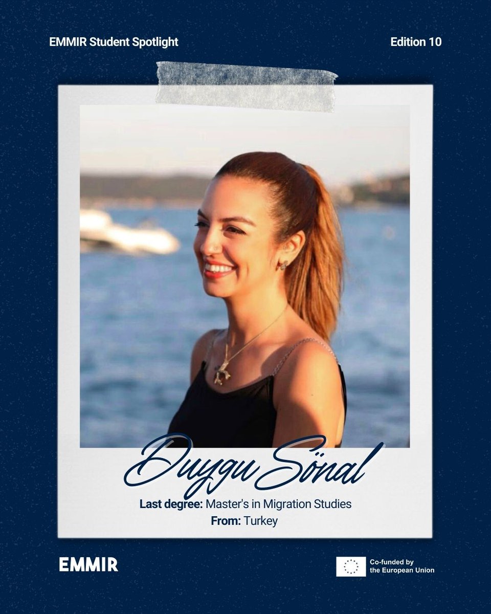 StudyEMMIR's tweet photo. This week, we are introducing Duygu Sönal, a psychologist from #Turkiye! 🇹🇷 

Read more about her on our LinkedIn page: https://t.co/Y7qu8cIIQy

 #EMMIRSpotlight  #EMMIRE10 #Erasmus #MigrationStudies https://t.co/ZHQYQX15Nv