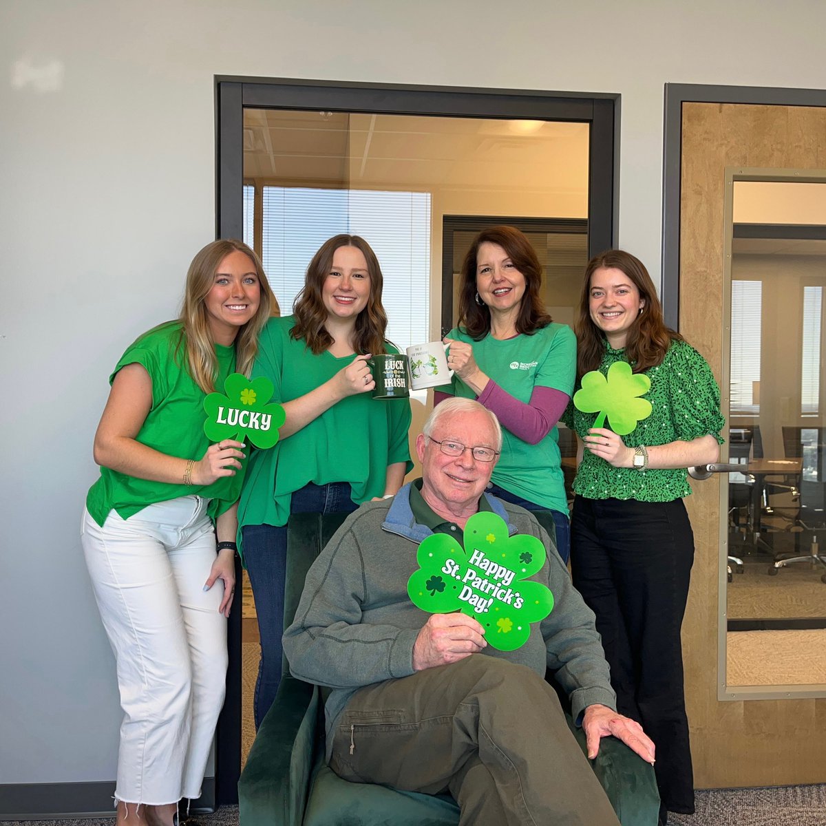 mcneelybrockman's tweet photo. Happy St. Patrick’s Day from #TeamMBPR! 🍀 Missing one important team member @KellyBrockman4 in our photo this year! https://t.co/x9z7LEXau7