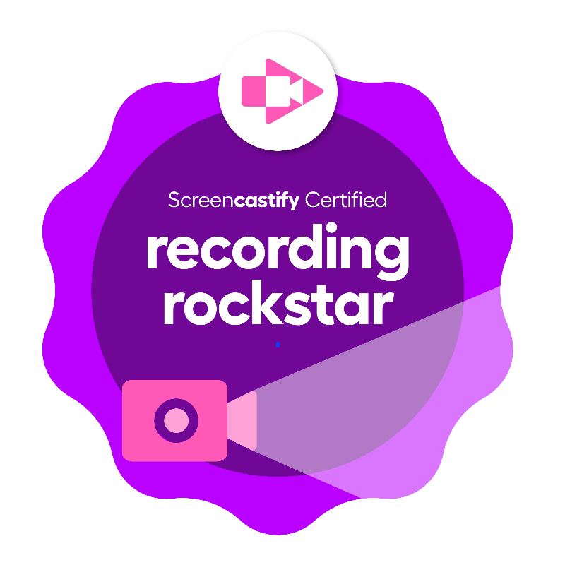 I just earned my Recording Rockstar badge with @Screencastify! 📸🤘