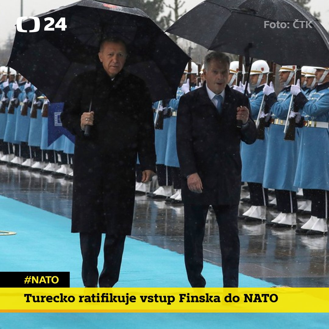 CT24zive's tweet image. Turecký prezident Erdogan oznámil, že jeho země ratifikuje vstup Finska do NATO.