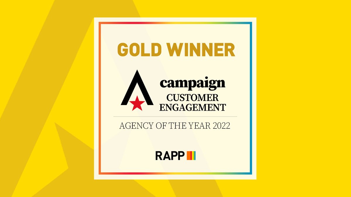 RAPP_UK's tweet photo. Not sure we could happier about last night's @Campaignmag Agency of the Year Awards where we won Customer Engagement Agency of the Year and Head of Agency (Customer Engagement) for the brilliant @ChrisFreeland13. Thanks to all of our wonderful clients and our brilliant people! https://t.co/lOB00VhXhr