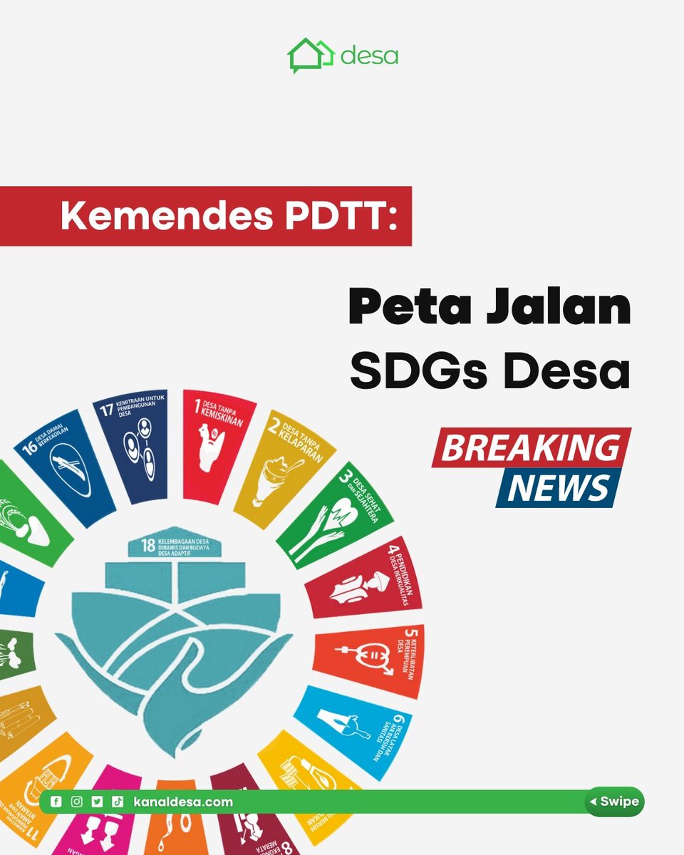 KanalDesa's tweet photo. Menteri Desa Pembangunan Daerah Tertinggal dan Transmigrasi (PDTT) A Halim Iskandar mengungkapkan bahwa sejak tahun 2022 setiap desa sudah memiliki peta jalan SDGs masing-masing. https://t.co/hloE5UgOlq