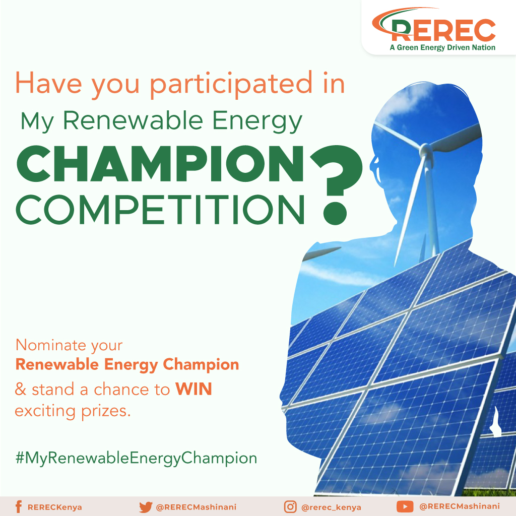 Bado Tunaendelea! 
We have heard you. The deadline for #MyRenewableEnergyChampion Competition has been extended from 19th March 2023 to 26th March 2023 at 6pm. Endelea ku-nominate mkenya mwingine yeyote ambaye anatumia renewable energy, ili nyote muwe washindi. Kazi kwenu sasa!