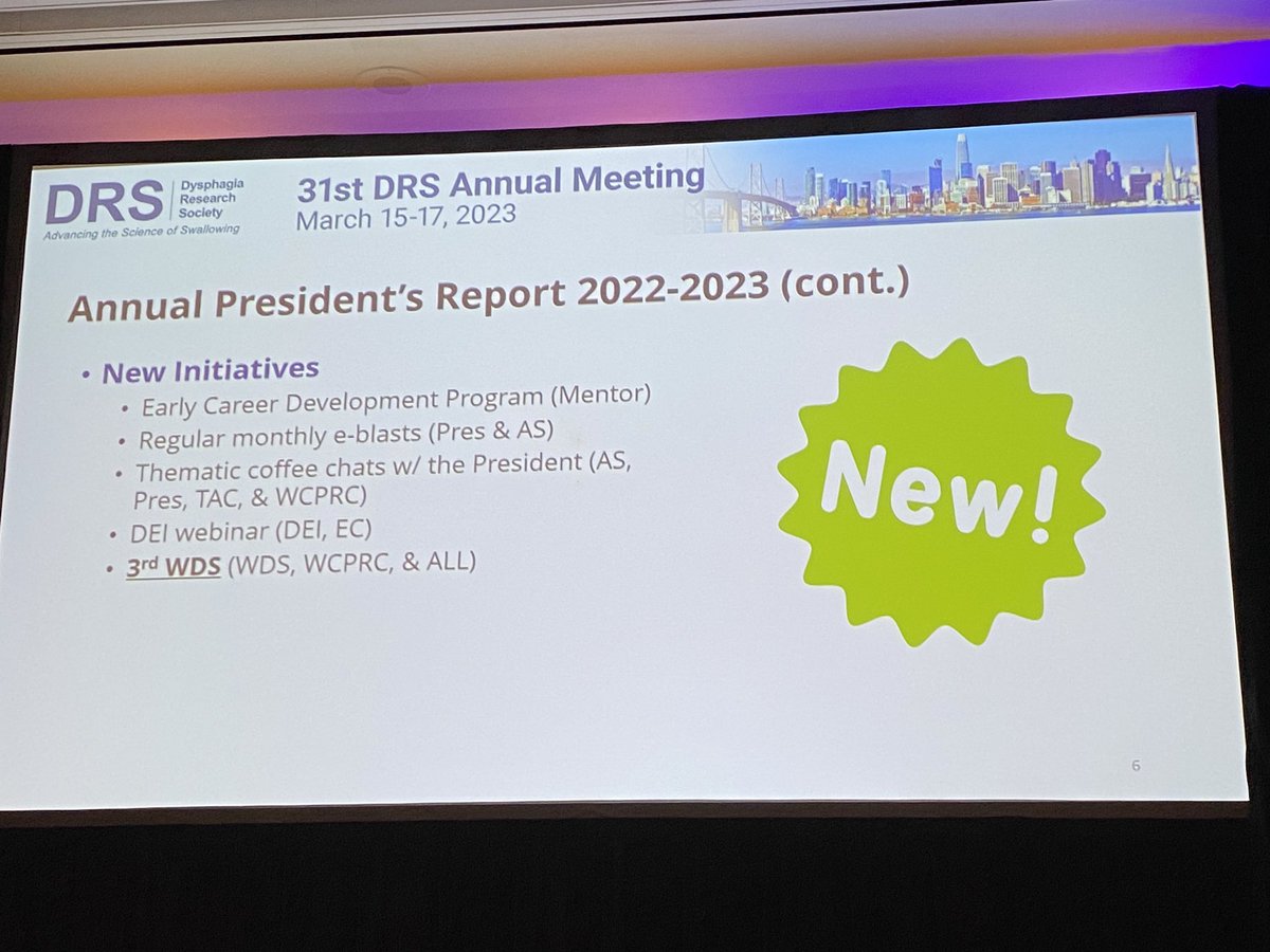 swallowstudySLP's tweet photo. So appreciative of @DrMalandraki our @Official_DRS president extraordinaire! Wonderful president’s report! New initiatives include new Diversity, Equity & Inclusion webinar for #DRS Members that will come out in 2 mos. Thank u!
#DRS2023 #dysphagia #3rdWDS https://t.co/aGtgA9O6au