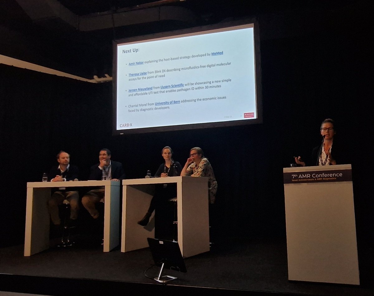 BachmannTill's tweet image. Great #diagnostics session with @memeddx @blink_dx @Llusern_Ltd Chantal Morel hosted by @BetsyWonderly @CARB_X @AMR_Conference. Lots of Dx discussion and showcasing at #AMRconference, new drugs, incentives, Dx guided therapy, more to come @AllianceBEAM @longitude_prize @ValueDx