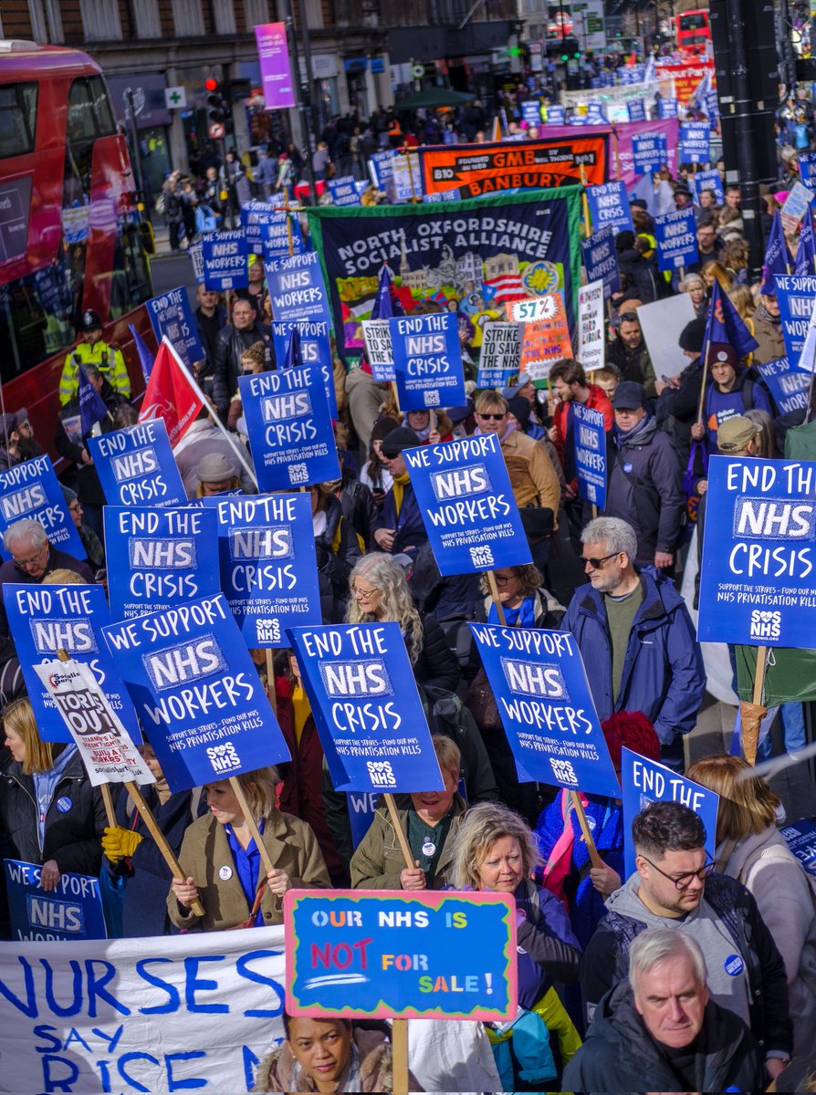 keepnhspublic's tweet photo. Thousands of people marched with us last weekend to send a clear message to the Government that we;

✊ Support NHS workers
✊ Want an end to the NHS crisis
✊ Want Proper funding now
✊ Don't want our NHS privatised https://t.co/tVaLSYmu44