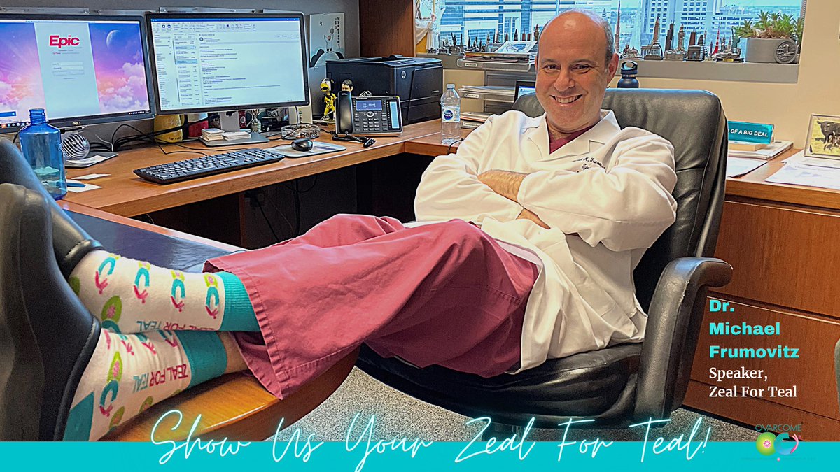 Dr. <a href="/Frumovitz/">Michael Frumovitz</a> thank you for showing your ZEAL FOR TEAL and for your passion and commitment to our OVARCOMERS worldwide 🌎! 🙏 This #ZealForTeal Spirit Wear pic from 2021 remains one of our MOST LIKED! 👏 Sending you gratitude &amp; love from ALL of us! Together #WeOvarcome! 💙