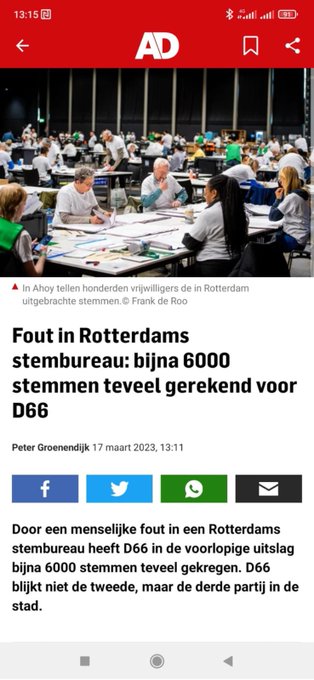 Per ongeluk expres foutje. 6000 per ongeluk en dat noemen ze een menselijke fout 😂Dit noemen we #stemfraude<a href="/tag/verkiezingsfraude"class="tags"><span>#verkiezingsfraude</span></a><a href="/tag/stemfraude"class="tags"><span>#stemfraude</span></a>