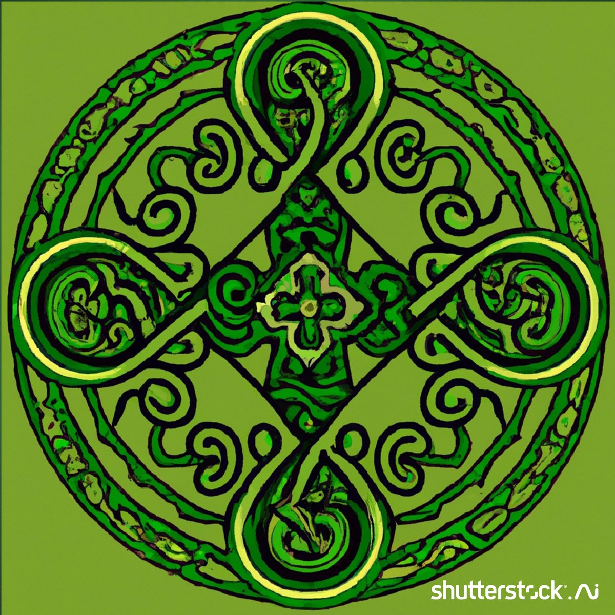 Shutterstock's tweet photo. Happy St. Patrick’s Day! ☘️ Check out our new Celtic style in our AI Image Generator and click the link to learn more. https://t.co/sMSo8Ozp43 https://t.co/MmYtFG7sVb
