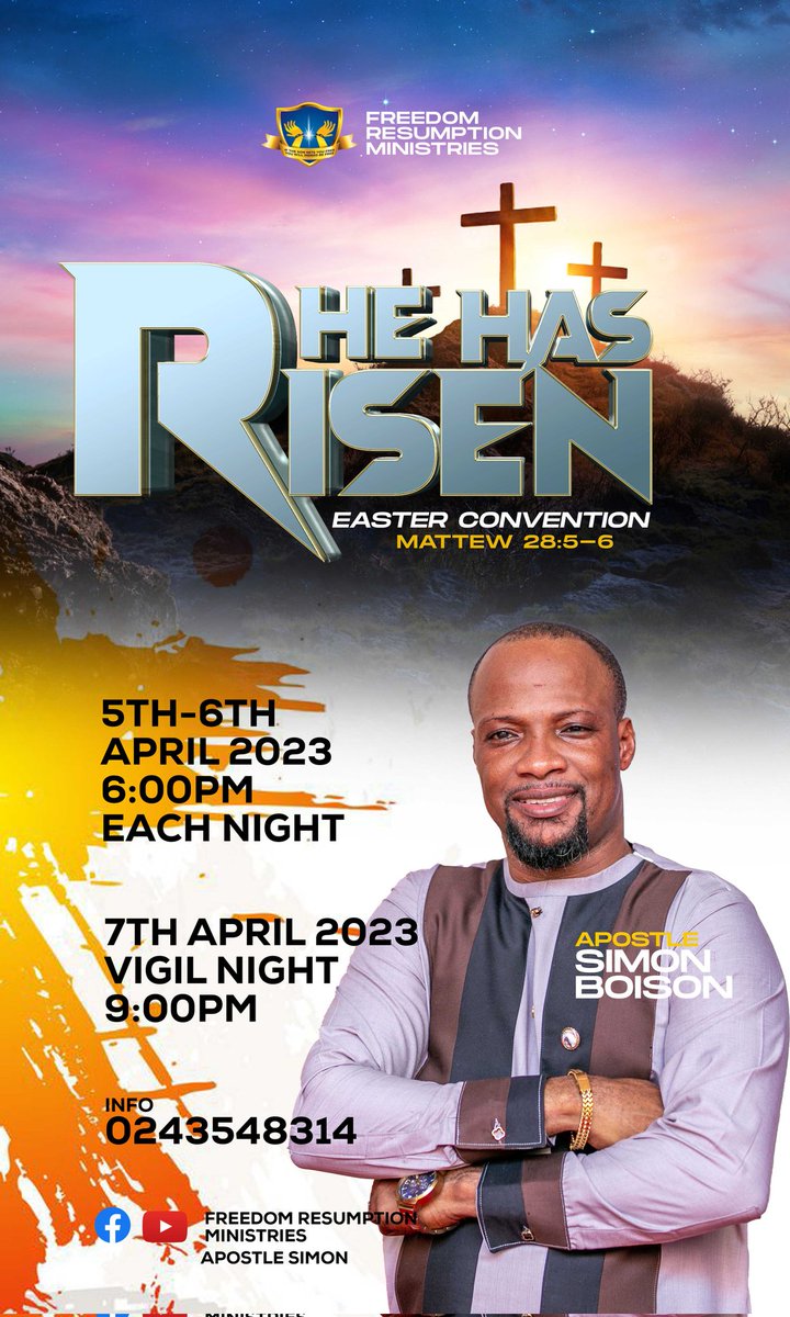 ProphSimon's tweet photo. He is not here: for he is risen, as he said. Come, see the place where the Lord lay.
#EasterConvention2023
#Apostlesimon 
#FreedomResumptioMin. https://t.co/E8NthVbD5s