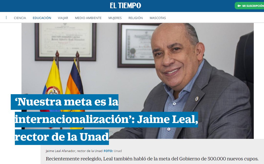 A propósito del inicio de un nuevo periodo rectoral, comparto la entrevista del diario @eltiempo 
eltiempo.com/vida/educacion…