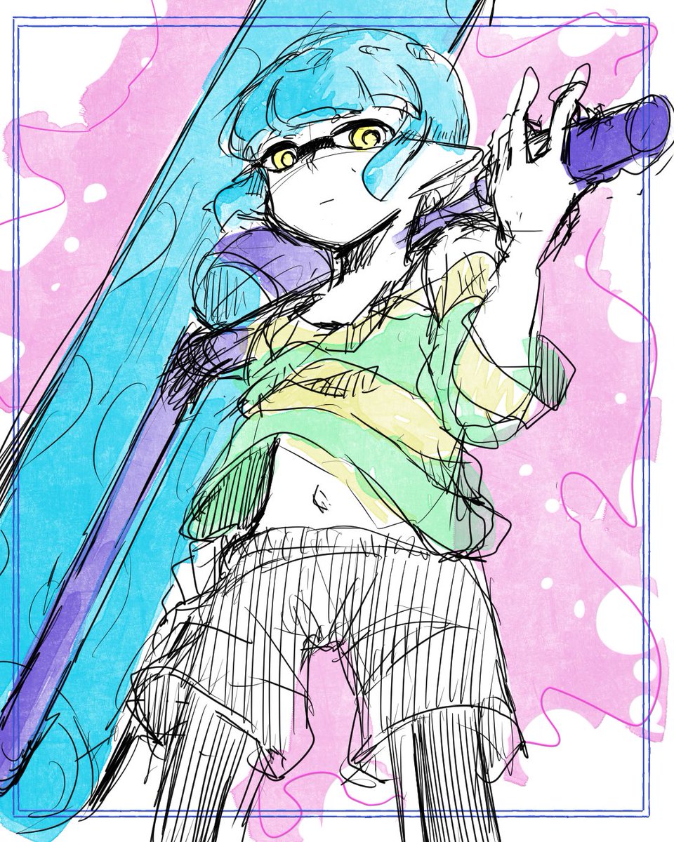 インクリング ,イカガール(スプラトゥーン) 「スプラ2の子「クラ」 」|₂₄*のイラスト