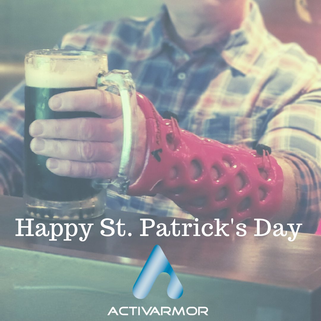 AdamHalen's tweet photo. What's your favorite St Paddy's day quote? ☘️🍺 "Here's cheers and to wishing you a pot of gold this St. Patrick's Day!"

#cheers #stpaddy #potofgold #wish #activarmor #waterproofcast #3DPrintedCast #stpatricksday https://t.co/QXGAiqfS6g https://t.co/cPEYCM6cKF