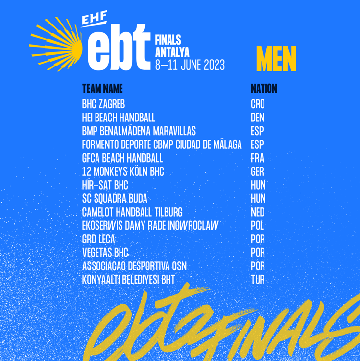 HomeofHandball's tweet photo. The 14 men’s and 14 women’s teams battling it out for the trophies at the 𝗘𝗕𝗧 𝗙𝗜𝗡𝗔𝗟𝗦 𝟮𝟬𝟮𝟯 🇹🇷  on 8-11 June in Antalya have been confirmed.

 A total of 11 nations will be represented on the sandy courts in Türkiye ❗🔝

Full article 📝 https://t.co/o6q1a6nP8a https://t.co/Act69vYf0z