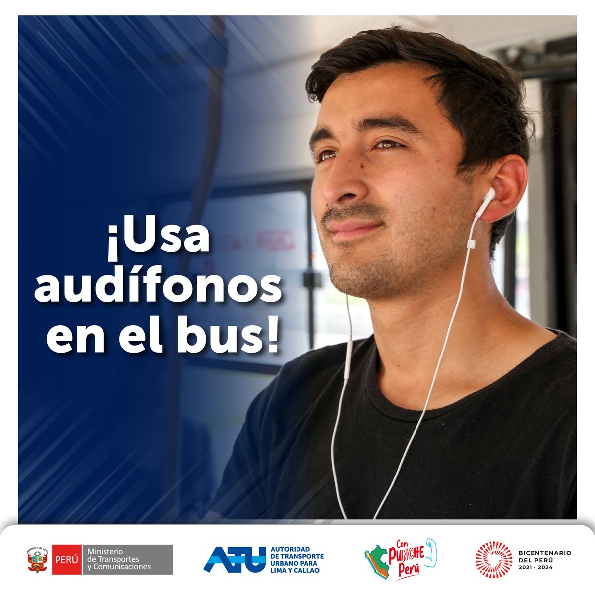 ATU_GobPeru's tweet photo. 🎧¡A nosotros también nos encanta la música! Pero recuerda, si subes a un bus, escucha tus canciones favoritas con los audífonos.
Con respeto y amabilidad, entre todos lograremos un transporte de calidad.
#SomosMásQueTransporte https://t.co/GVt6IGEckD