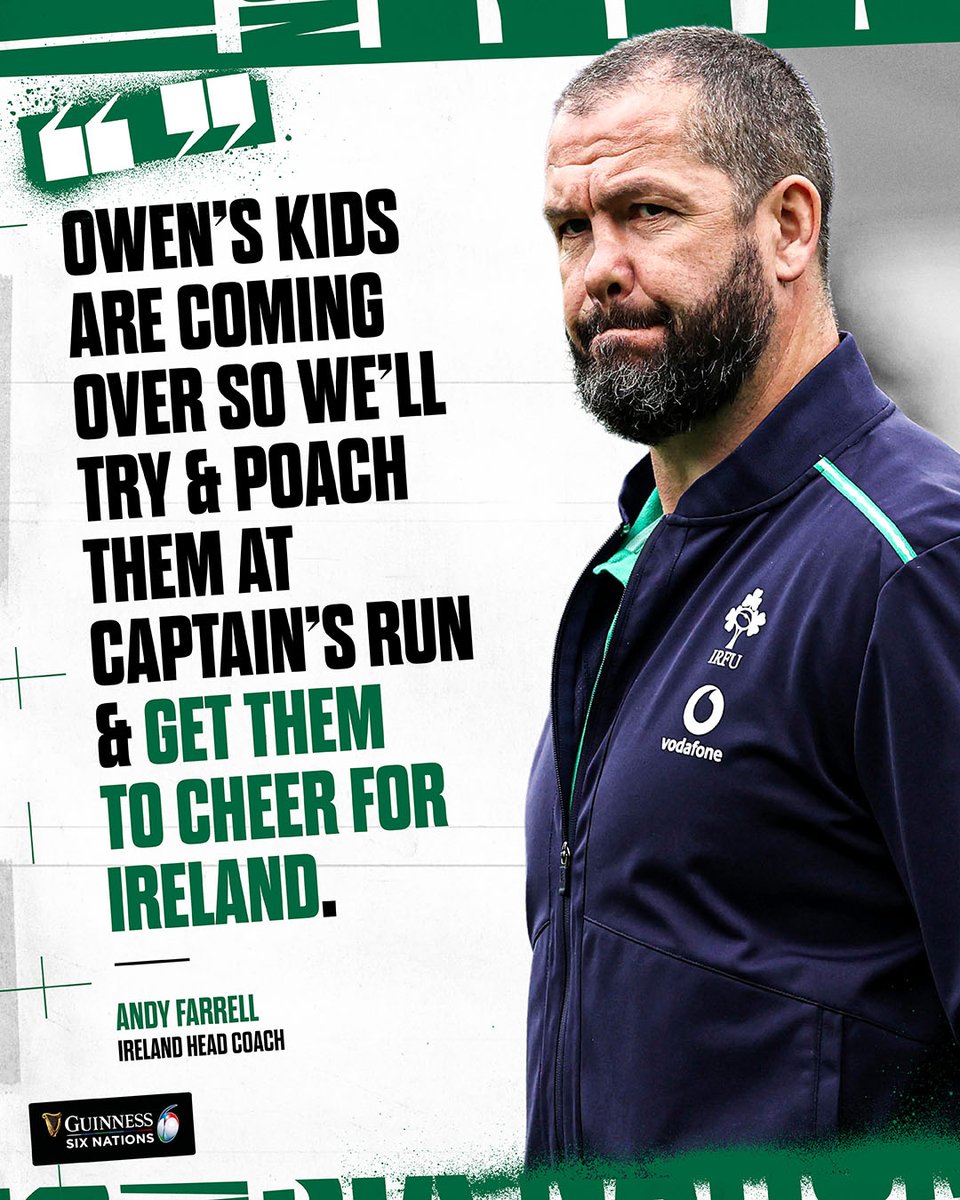 SixNationsRugby's tweet photo. 👨‍👩‍👧‍👦 Another #SuperSaturday ⚡️ rivalry in the Farrell family.

#IREvENG | #GuinnessSixNations https://t.co/ucjcYZLtpJ