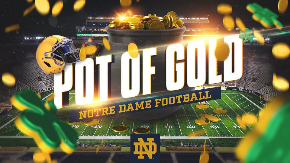 #AG2G Blessed to have been re-offered by @NDFootball on #PotOfGoldDay☘️ thanks 🙏🏽 coach @Marcus_Freeman1 @coachdrebrown @ND_CalebDavis @CoachAlGolden #GoIrish☘️ @LosAlFootball @tfent2
