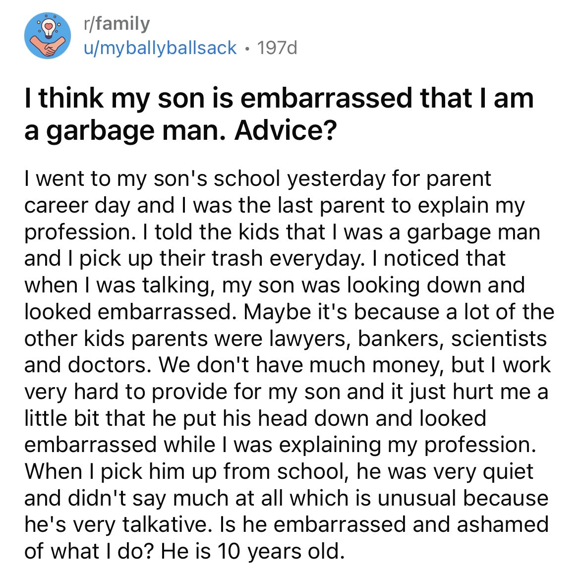 Imagine later in life seeing this post from your Dad, would kill me