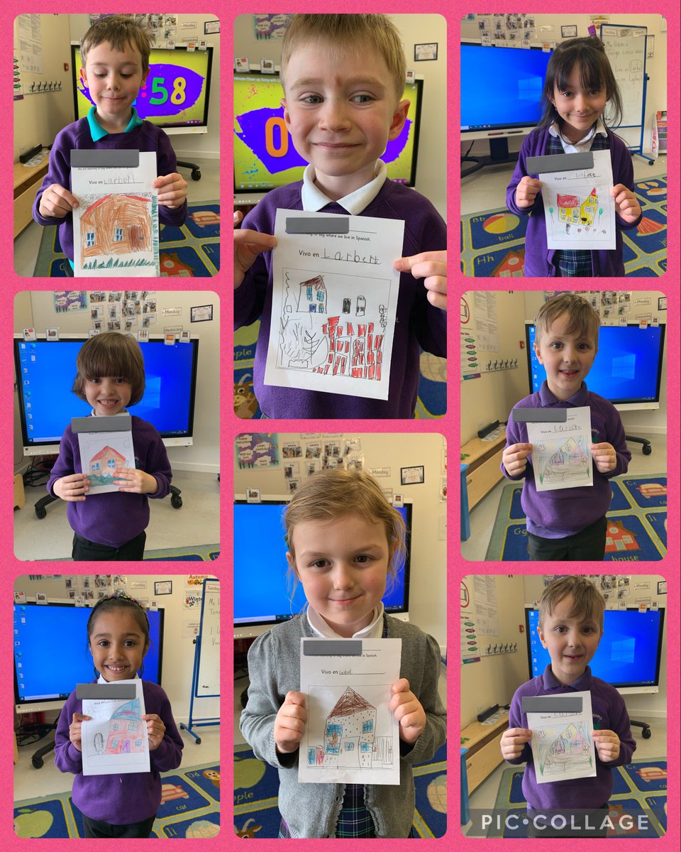 This week @KPS_Primary1S have been practising to say ‘I live in…’ in Spanish. 🇪🇸 🗣️ We have continued to practise saying our name and age to help us remember and build our confidence.  We drew a picture of where we live and practised saying this again in Spanish. Muy bien! 😊