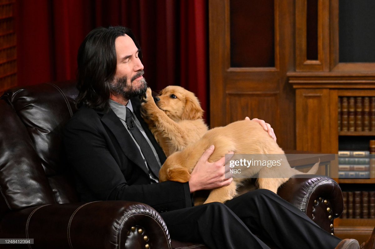 Keanu Reeves and host Jimmy Fallon during Pup Quiz on Thursday, March 16, 2023