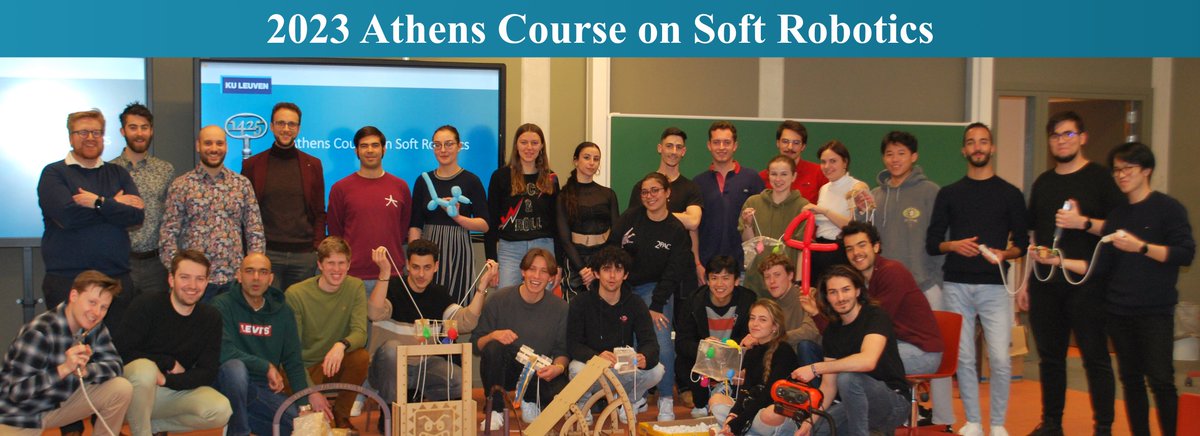 Benjamin Gorissen (@benjamingoriss1) on Twitter photo Within the Athens program, 22 students became soft robotic experts, mastering manufacturing, control, design and cutting tethers. And this only in one week. Very thankful for the experts that came <a href="/KU_Leuven/">KU Leuven</a> and shared their vision: <a href="/CosimoDella/">Cosimo Della Santina</a>, @edomil, <a href="/_DavidMelancon_/">David Melancon</a> Within the Athens program, 22 students became soft robotic experts, mastering manufacturing, control, design and cutting tethers. And this only in one week. Very thankful for the experts that came <a href="/KU_Leuven/">KU Leuven</a> and shared their vision: <a href="/CosimoDella/">Cosimo Della Santina</a>, @edomil, <a href="/_DavidMelancon_/">David Melancon</a>