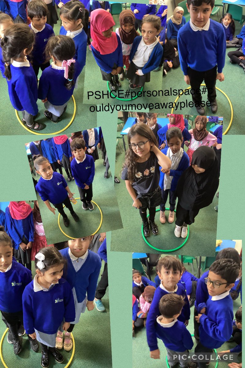 Today 2JN talked about how we feel if someone is close to us in our personal space. It was fun standing close to each other. We practised saying can you move please, stop I don't like that #stayingsafe #personalspace
