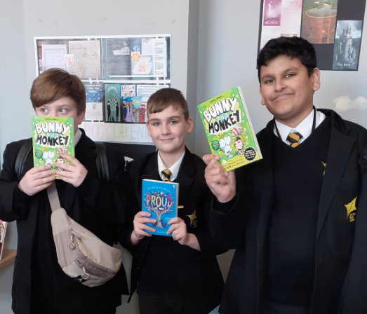 DPASlough's tweet image. These are the the winners of the DPA library&apos;s “match the covers to the book title” World Book Week competition - with their chosen book prizes. Well done lads! #worldbookweek #WorldBookDay2023