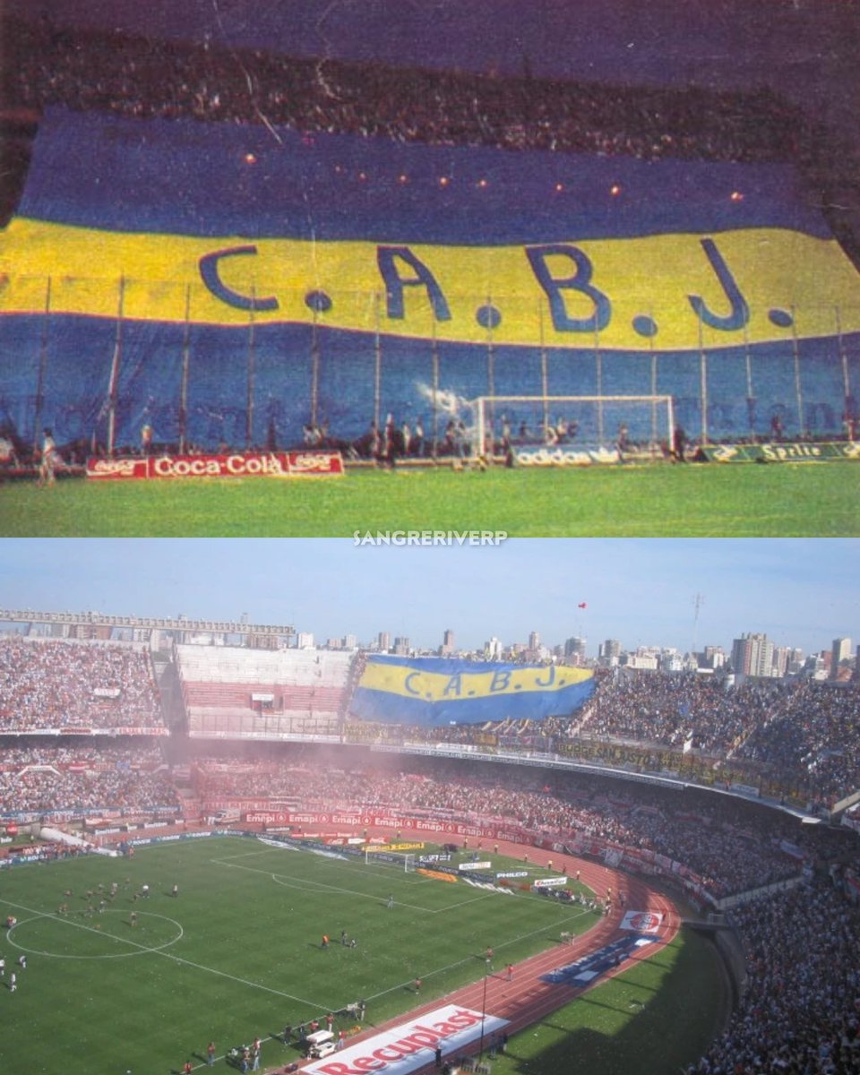 sangreriverp's tweet photo. En la Bombonera es un TELÓN, en el Monumental es una banderita. https://t.co/J4FeNcBtLn