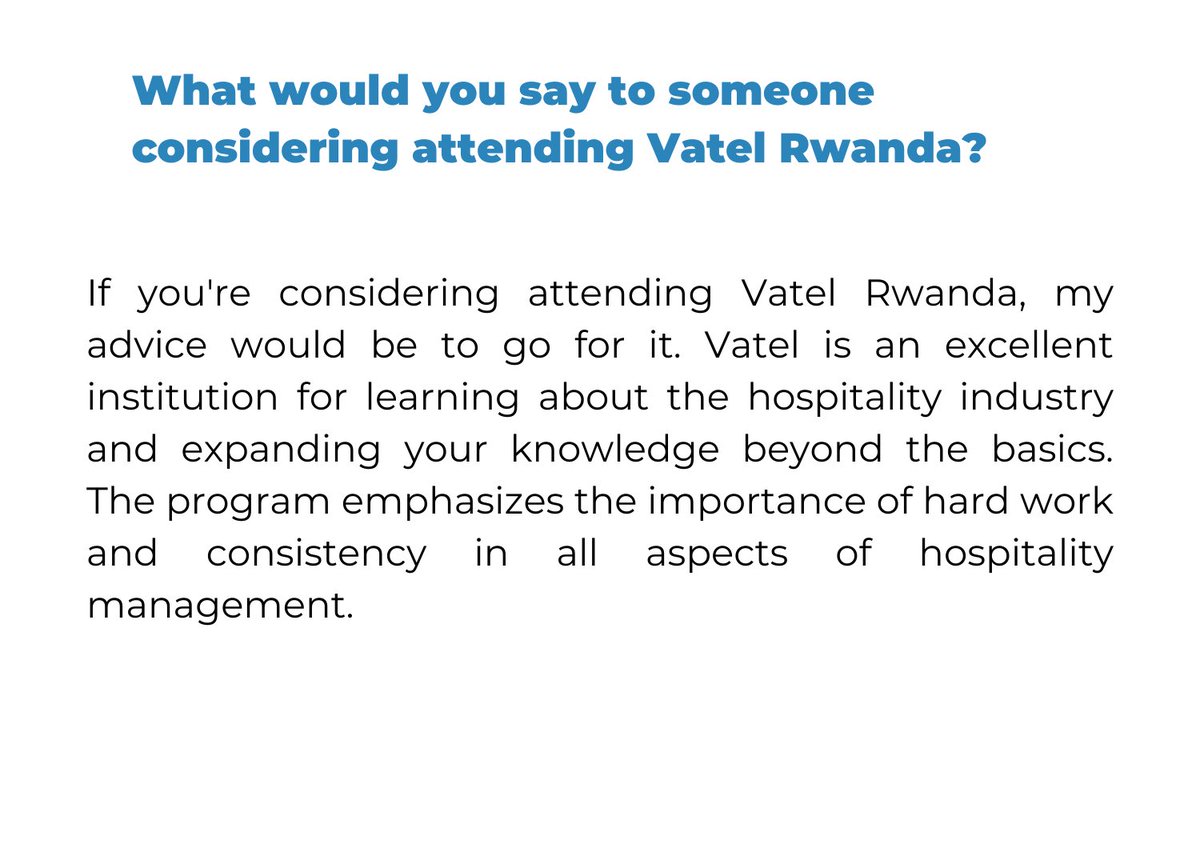 VatelRw's tweet photo. Ready to launch your own global career? It all starts with Vatel Rwanda. Apply now and begin your journey to an exciting future!
#VatelRwanda #StudyAtVatel #ApplyNow #SeptemberIntake https://t.co/VD1IoZJtbL