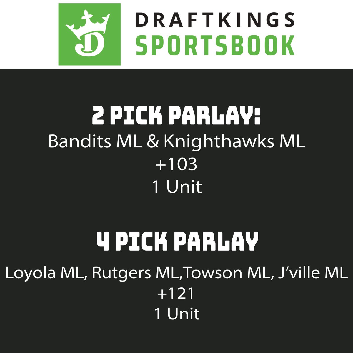 PatSmith_27's tweet photo. No show this week but here are my 2 parlays for the weekend. Let’s go 2-0 this week!

@ECDmike @NotoriousHeaps5 @EastCoastDyes https://t.co/9gwvN9OmCA