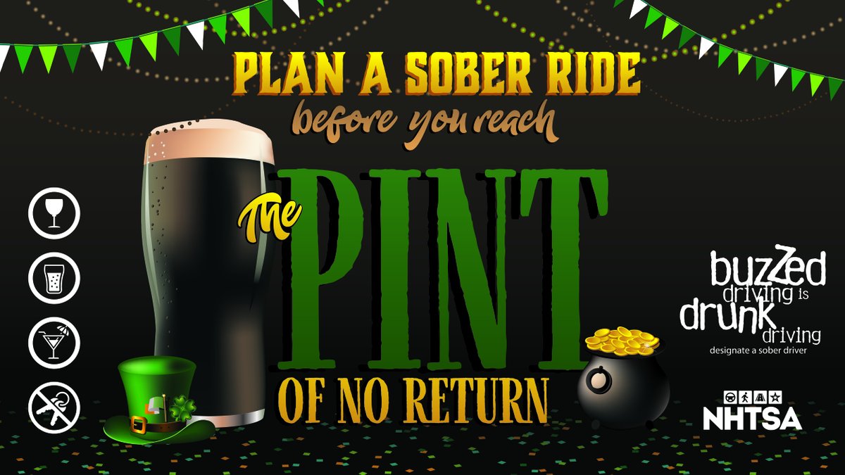 Intoxalock's tweet image. Happy #StPatricksDay! Between 2016 and 2020, 287 people died in #drunkdriving crashes during this holiday weekend. Plan ahead before the celebrations start tonight, and designate a sober driver. #NHTSA