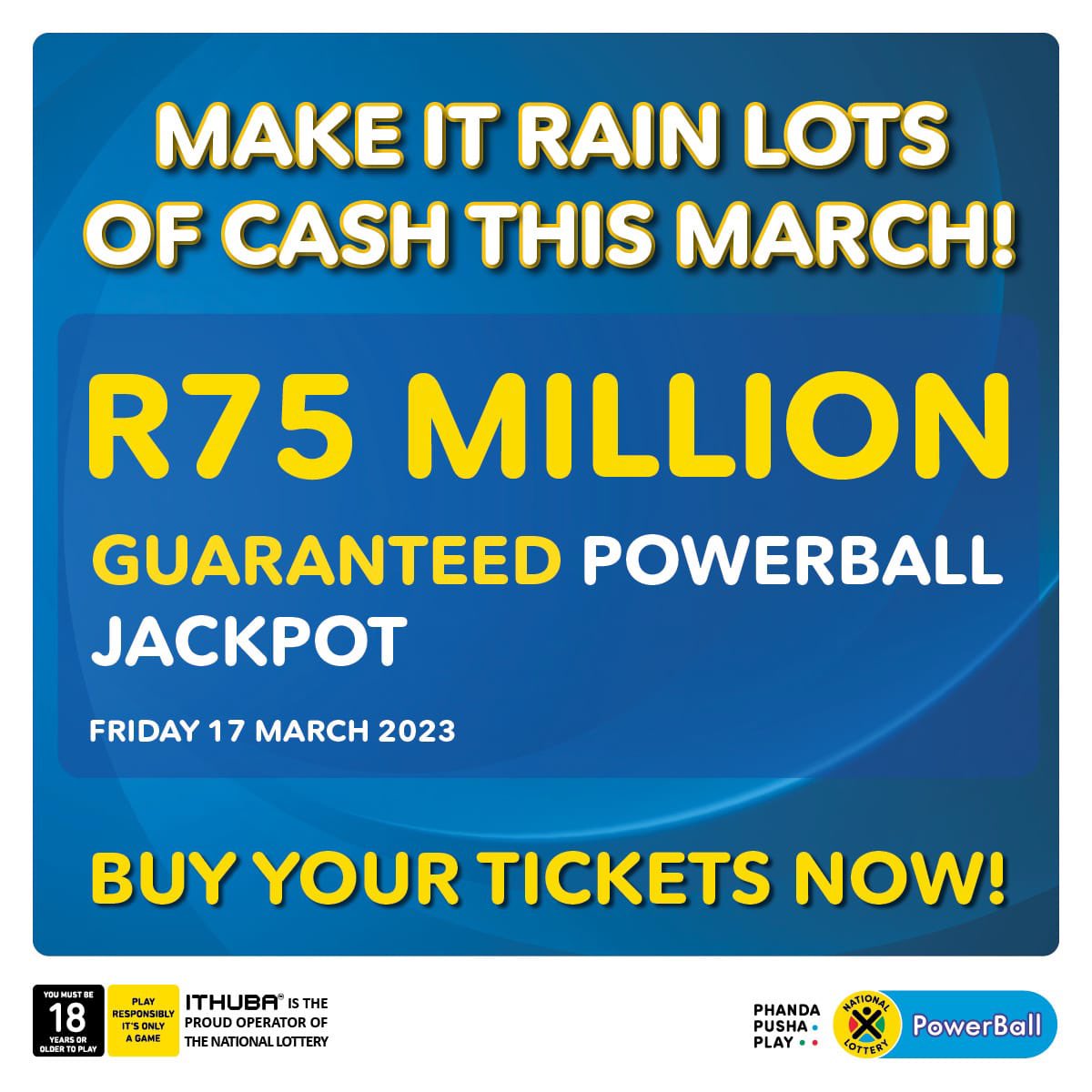 _ShaunKeyz's tweet photo. #AD || #R75Million is up for grabs on today’s Guaranteed #PowerBall jackpot, so make sure you don’t miss out on making it rain with a lot of cash 💰 🫂. Let’s Phanda Pusha Play, and don’t forget that you must be 18 years &amp; older! https://t.co/aW9BRNim6p