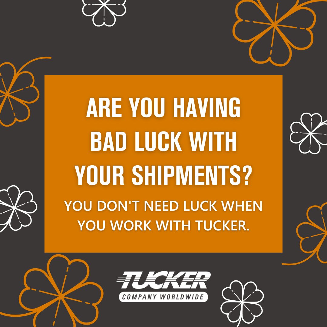 Happy St. Patrick's Day! 🍀 You don't need luck when you work with Tucker. Our #ISOcertified procedures, superior carrier selection, and 24/7/365 live logistics support are some ways we ensure safe, swift, secure delivery.  Learn more: bit.ly/3T3AQkh

#freightbroker