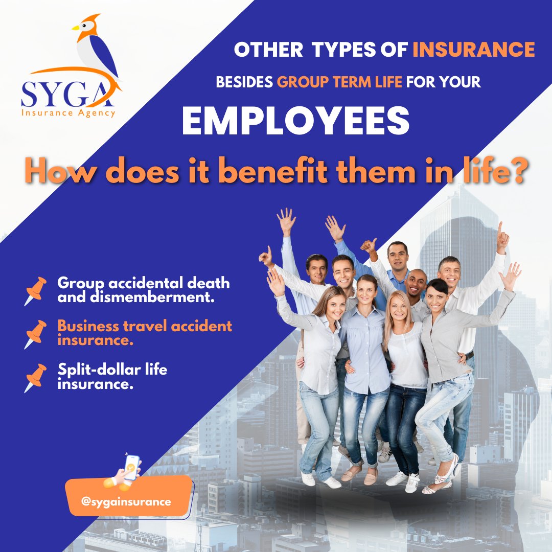 SygaInsurance's tweet image. Most #employers offer #grouptermlife insurance as an #employee benefit, although other types can be offered. Contact us to learn more!