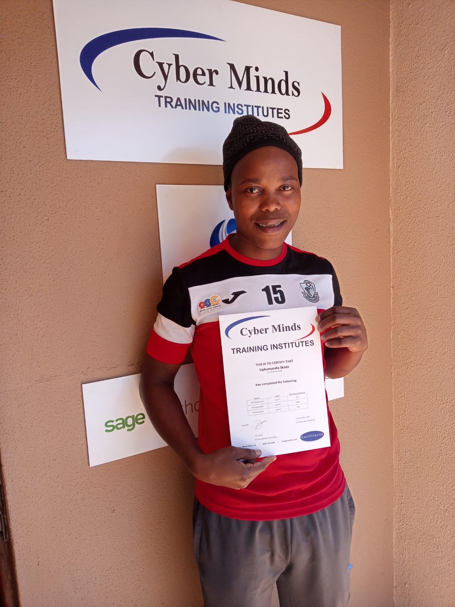 Congratulations to Siphamandla Skade on completion of your Creative Minds beginners package. Well done! ⭐

Tel: 086 110 6696
Email: ina@minds.co.za
minds.co.za

#graduate #Graduates #learner #computerlearner #computerlearners #computercourse #computercourses