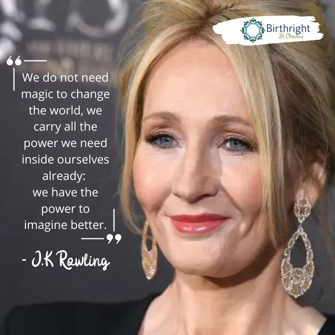 Known for writing the Harry Potter series, J.K. Rowling is a famous British author and screenwriter. Through her charitable trust, Volant, she supports a number of causes.
 
#womeninhistory #womenshistorymonth #motherhoodiswomenhood #stcharles  #creativewomen #womenwriters