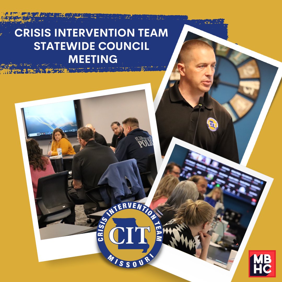 MissouriBHC's tweet image. MBHC held the @MOCIT4 statewide council meeting. Great discussions on initiatives, new regional coordinators, BHCCs, new @MoCorrections liaison positions, local council spotlight - Jefferson County, &amp;amp; the 9th annual MO CIT Conference, which starts next week! #mocit #mocitcon23