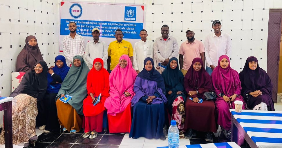 SWDC_ORG's tweet photo. On 14-15 Mar 23, SWDC in partnership with @UNHCRSom conducted 2 days training in #Beledwayne for humanitarian partners on protection services in hard to reach areas, training includes safe referral process to respond to AAP/GBV/PSA/Child protection risks area based action plans. https://t.co/dMh17Fi34h